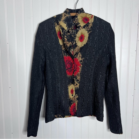 🚨Ubu Floral Reversible Semi Quilted Cardigan Jacket With Pockets - Picture 4 of 15